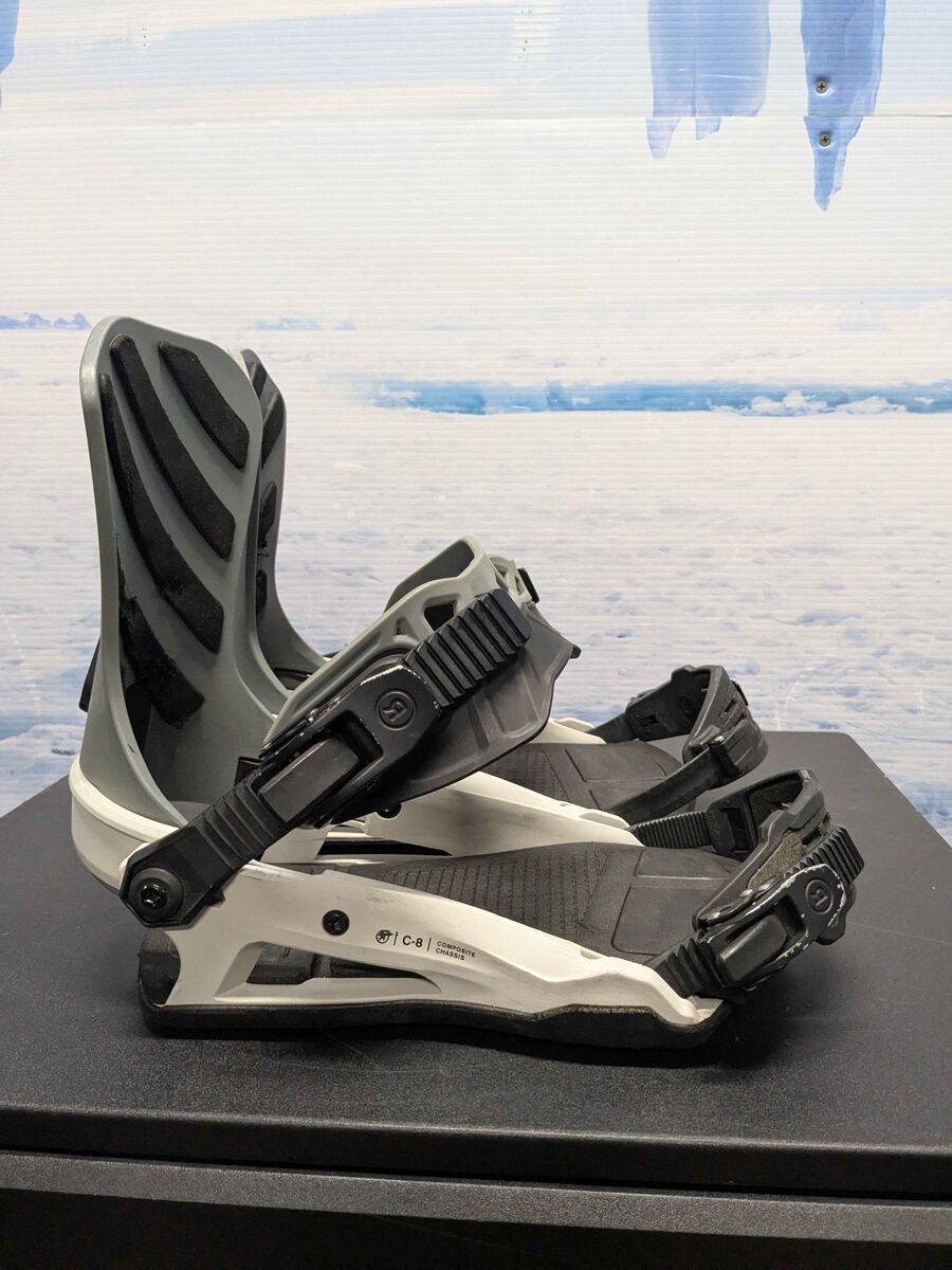 Used Ride C-8 Medium Gray/White Snowboard Binding