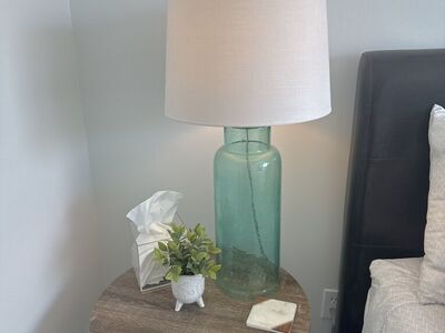 Allen & Roth Turquoise Glass Lamp
