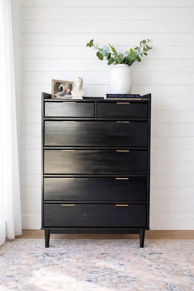 Walker Edison Blythe Mid Modern 6 Drawer Dresser | Modern Style Dresser
