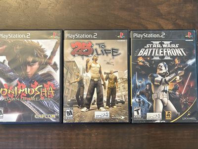 PS2 Games Lot: Onimusha Dawn of Dreams, 25 to Life, Star Wars Battlefront II