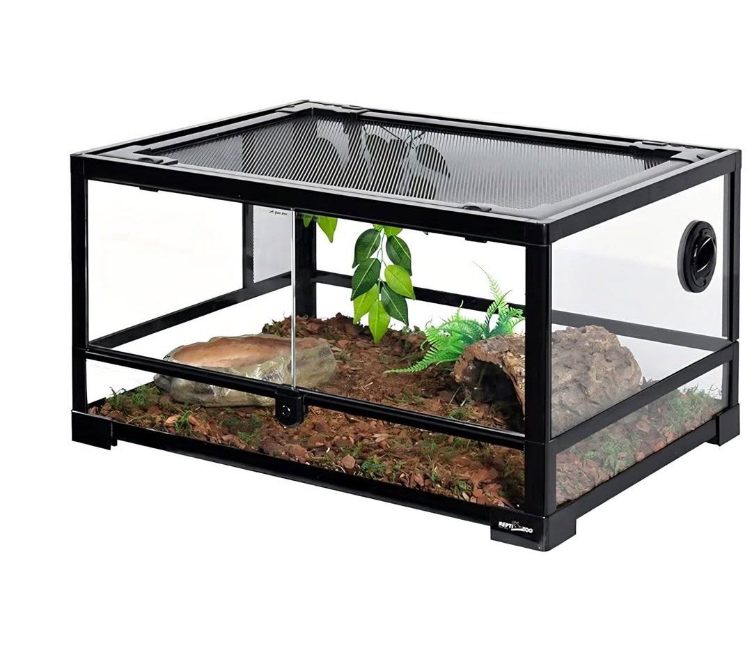 REPTI ZOO Full Glass 20 Gallon Reptile Tank, Front