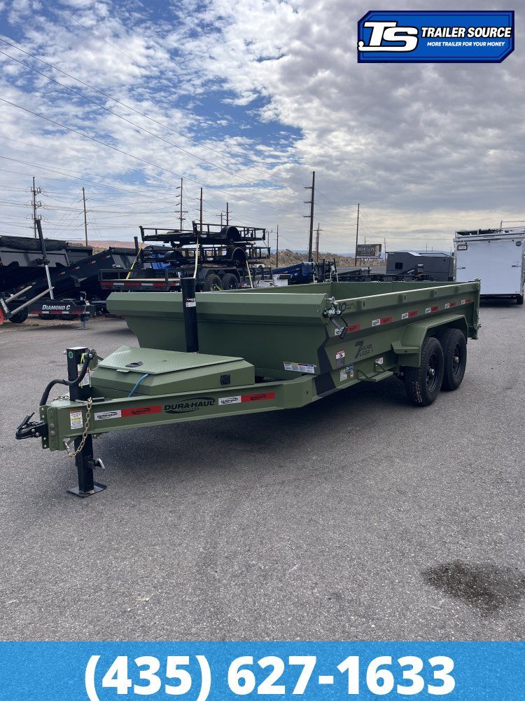 7x14 Dura-Haul DRL Telescopic Dump Trailer - 16.1K GVWR - 7 Gauge Floor
