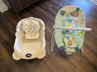 Baby bath and bouncer