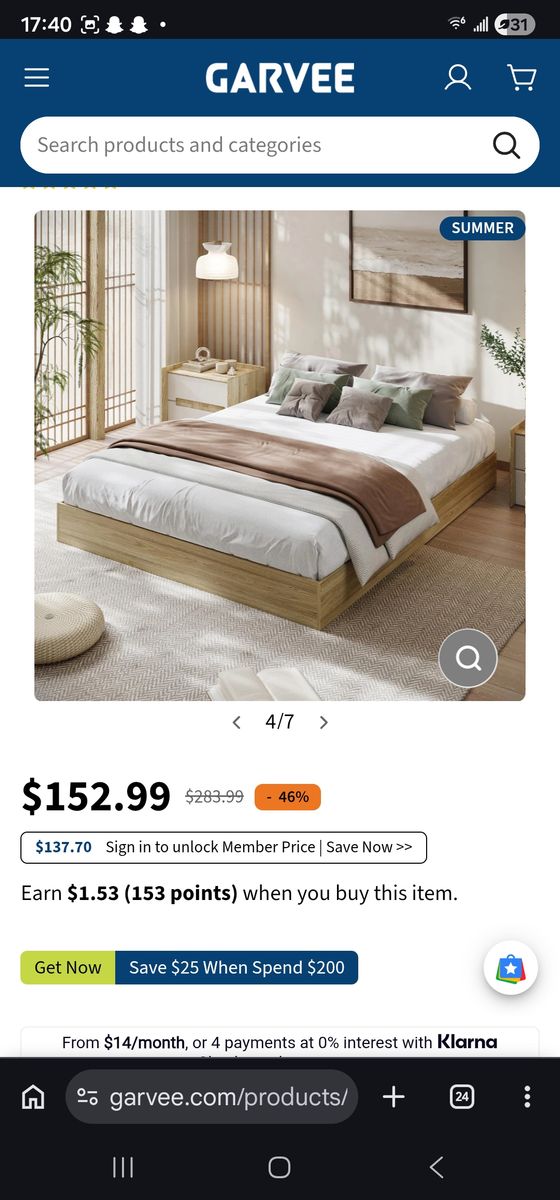 New in box king platform bed