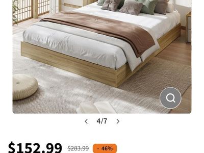 New in box king platform bed