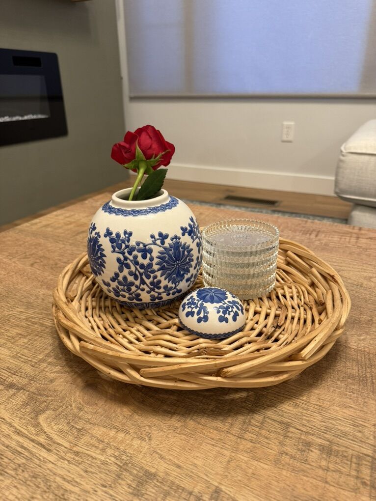 Round Woven Wicker Basket