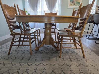 Solid Wood Dining Table + 6 Chairs