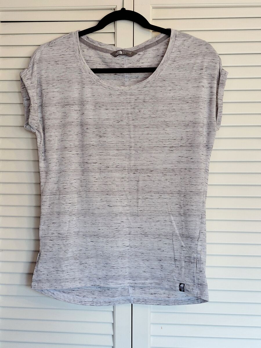 North Face Tee Shirt - XS/S - Grey and white