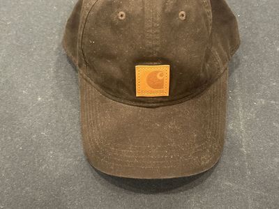 Carhartt Brown Canvas Baseball Cap with Adjustable Strap and Logo Patch