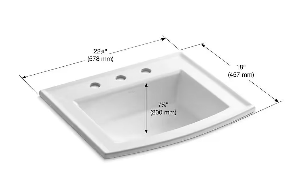 NEW KOHLER Archer Drop-In Vitreous China Bathroom Sink
