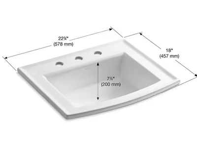 NEW KOHLER Archer Drop-In Vitreous China Bathroom Sink