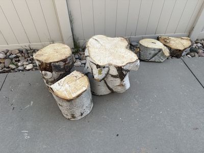 Rustic fire pit seating