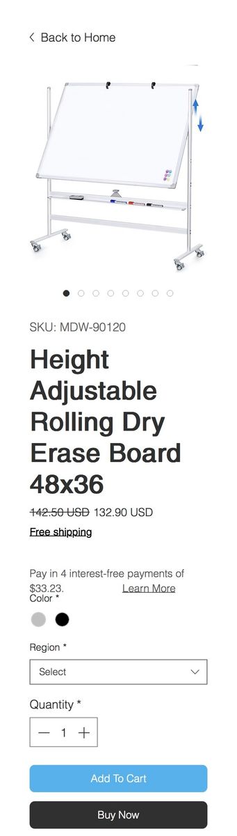 White board rolling 48x36