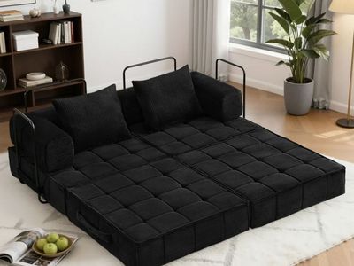 Korser Corduroy Folding Mattress Couch with Fixed-Shape Frame Convertible Modular Floor Sleeper Sof
