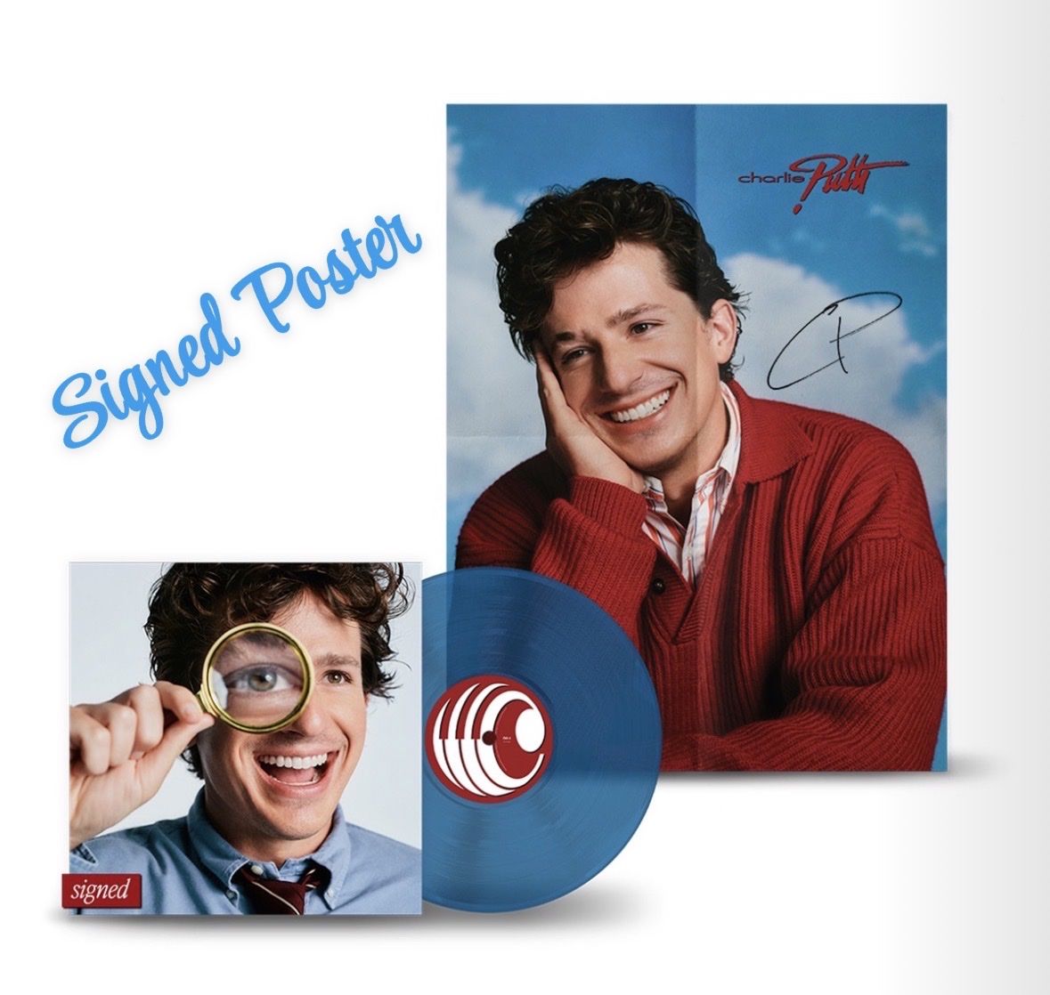 Charlie Puth-SIGNED Whatever’s Clever! Blue Vinyl