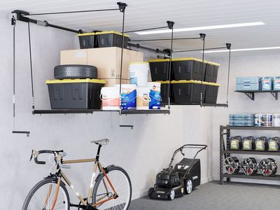 Overhead Garage Storage Rack with Lifting Crank, New in Box