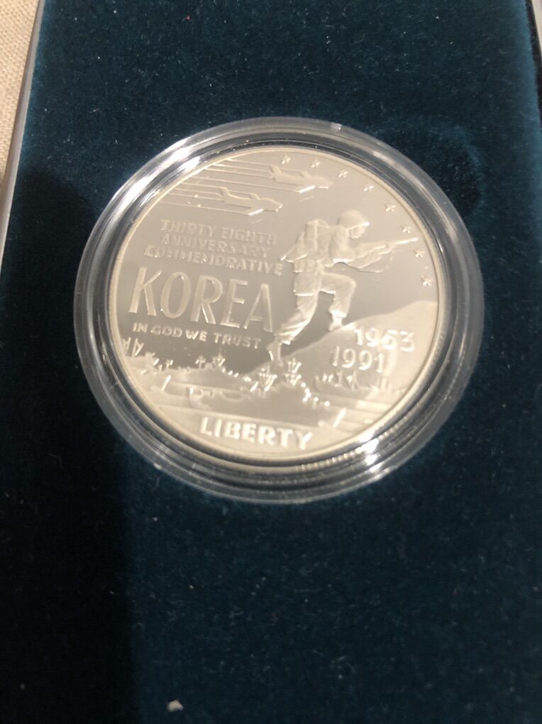 1991 Korean War Memorial Coin Proof Silver Dollar