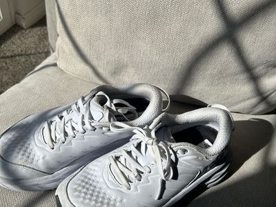 Hoka One One Bondi SR White Leather Walking/Running Shoes - Women's Size 7 Wide