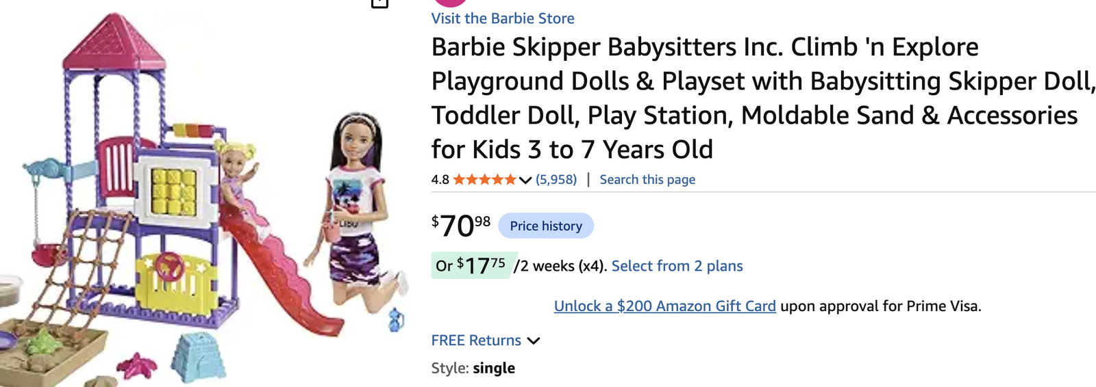 Skipper Babysitter Playground Set