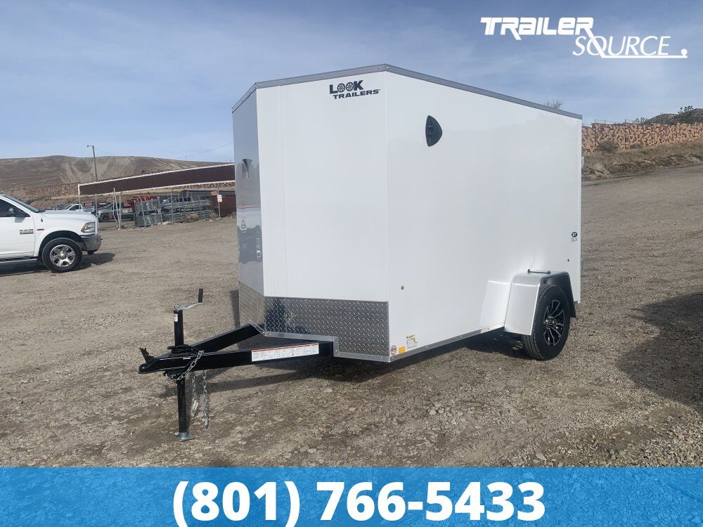 6x10 Look ST DLX Enclosed Cargo Trailer - 6'0" Interior - 3.5K GVWR Alloy Wheels, Barn Doors, Screwless Exterior