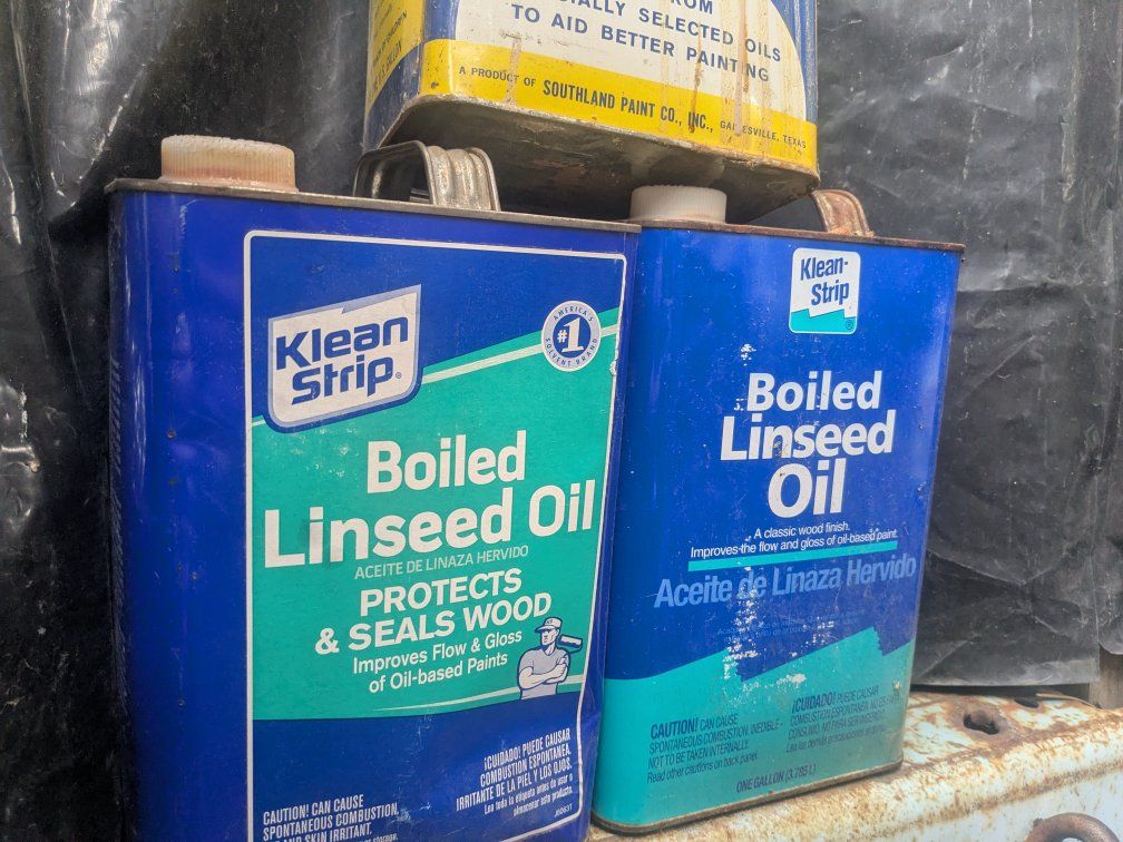 boiled Linseed oil qt cans wood stain dresser planer lathe bandsaw