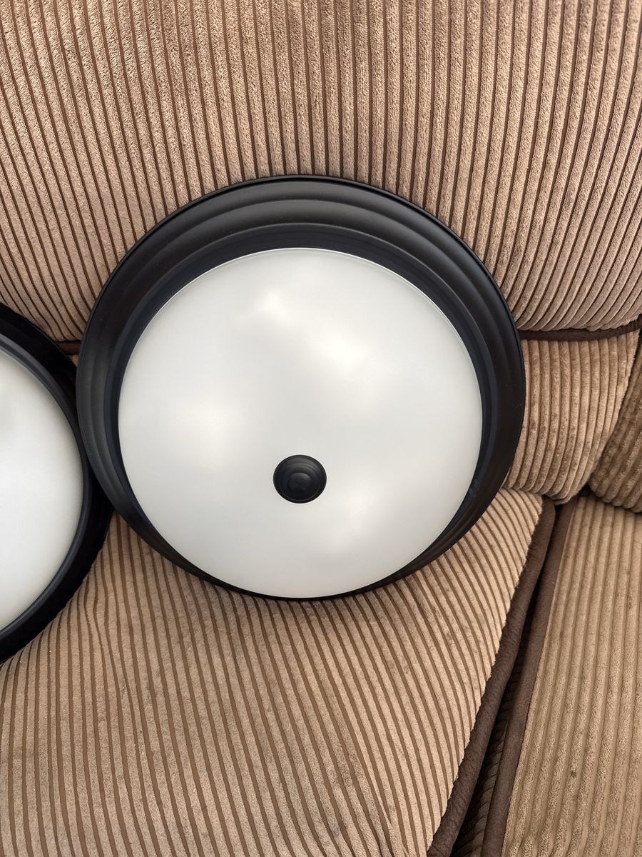 Black Flush Mount Ceiling Light Fixtures with Frosted Glass Shade