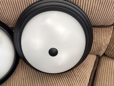 Black Flush Mount Ceiling Light Fixtures with Frosted Glass Shade