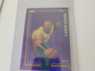 2026 Topps Chrome Marvel Luke Cage Purple Refractor Trading Card #68/75