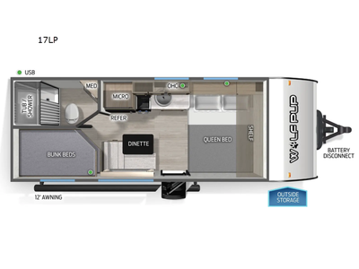 2026 Forest River RV Cherokee Wolf Pup 17LP Travel Trailer Bunkhouse