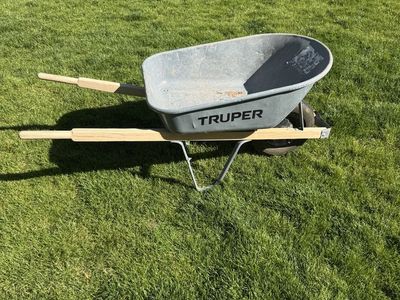 Truper Gray Steel Tray Wheelbarrow
