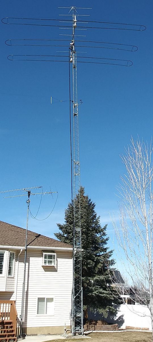 Ham Radio Tower Tri-Ex LM-470 Heavy Duty 70' Motorized Crank-Up Free Standing