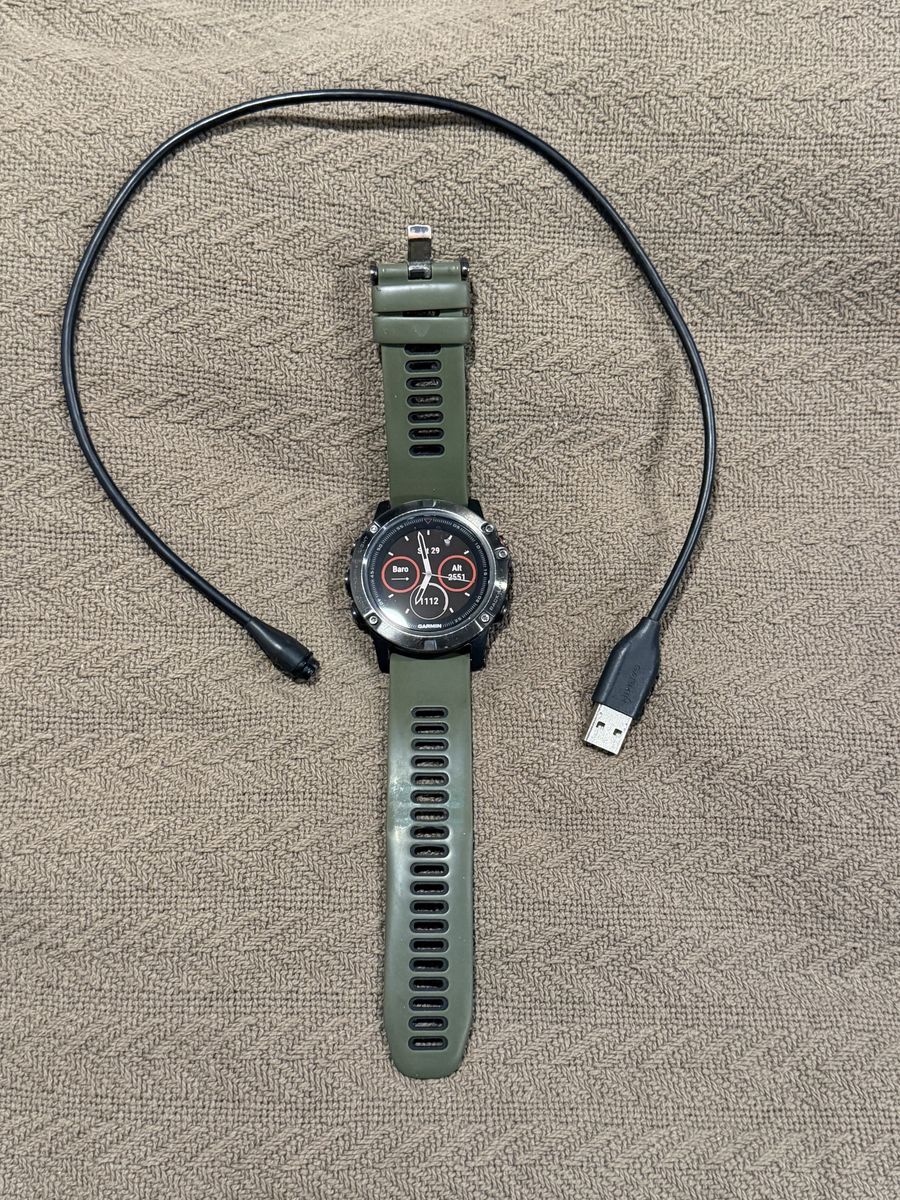 Garmin Fenix 5X Sapphire GPS Multisport Watch - Green Silicone Band