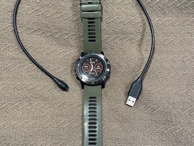 Garmin Fenix 5X Sapphire GPS Multisport Watch - Green Silicone Band