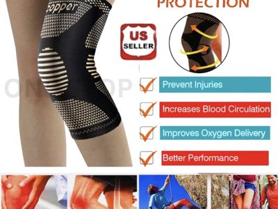 Copper Compression Knee Sleeve Brace - 360° Protection, Pain Relief, Improves Circulation & Performance ( 1 for $10 2 for $18)