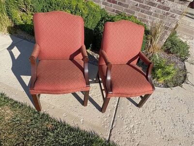 Set of Red arm chairs $80 cash/venmo in Draper