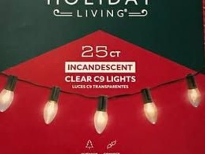 Outdoor Yard Christmas Holiday Garden Lights Clear White NIB