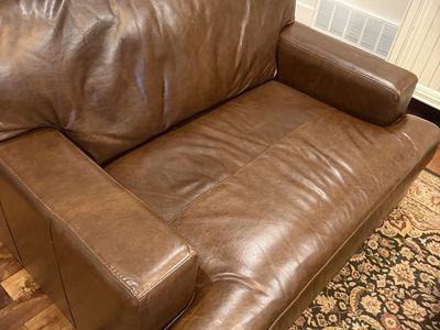 Leather loveseat