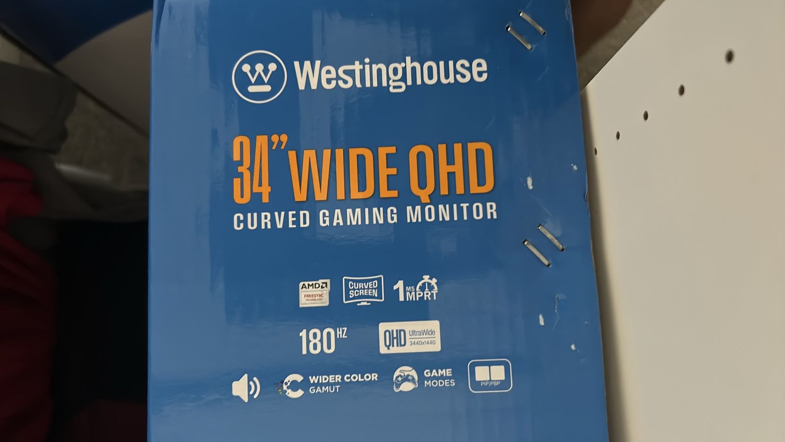 Westinghouse 34" Wide QHD Curved Gaming Monitor - 180Hz, 1ms