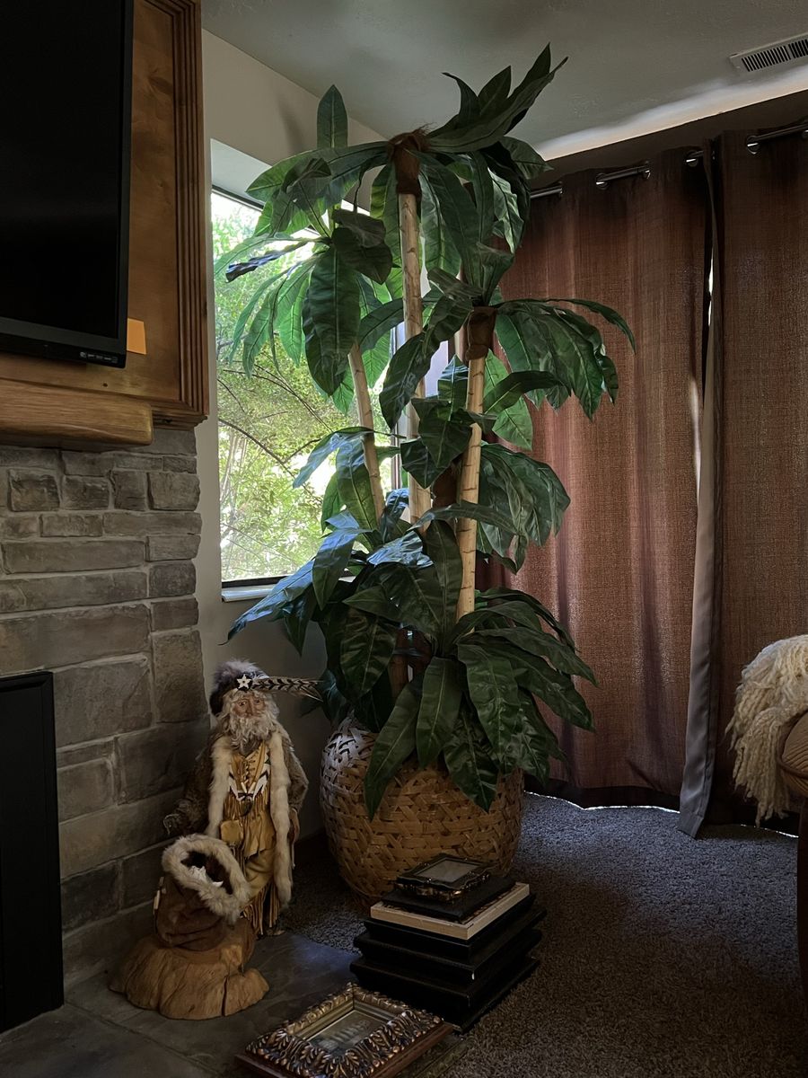 Large Artificial Tropical Palm Tree in Woven Basket Pot - Lifelike Indoor Decor