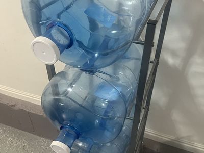 5-Tier Heavy Duty Water Bottle Storage Rack with 5 x 5-Gallon Reusable Water Jugs