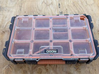 Ridgid Professional Small Parts Organizer Storage Case with Clear Lid