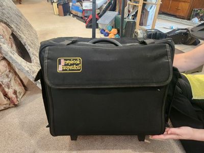 Scrapbook Companion Rolling Craft Tote Bag Organizer Black Wheels Handle