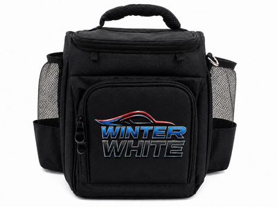 Insulated Black Cooler Detail Bag with 8 detail products - Winter White Graphic with Side Mesh Pockets