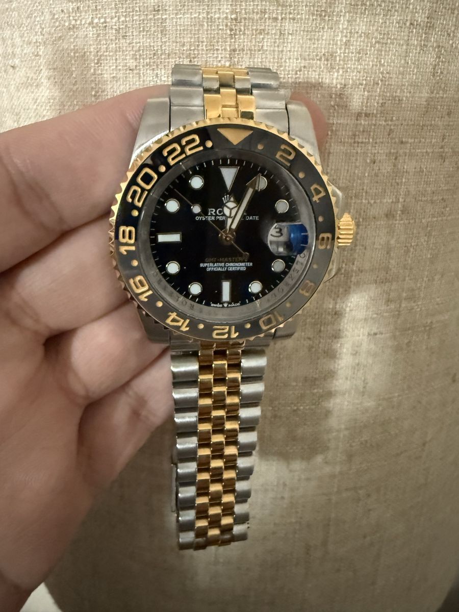 Rolex GMT-Master II 126713GRNR Two-Tone Yellow Gold & Steel Black Dial Jubilee Bracelet