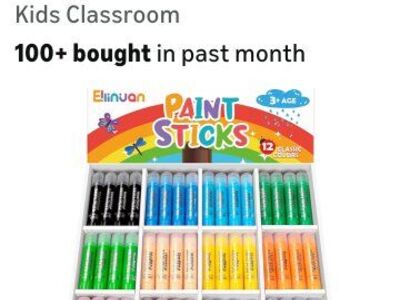 New! 144 Count 12 Colors Paint Sticks