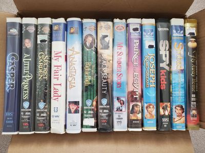 Box of 13 VHS Video Tapes