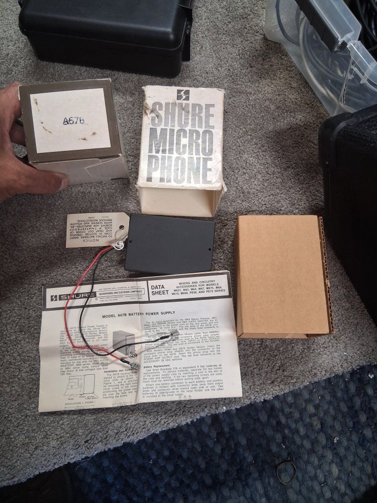 Shure A67B Microphone Power Supply Box& Manual!