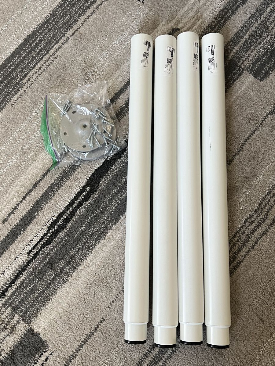 IKEA OLOV white adjustable table leg