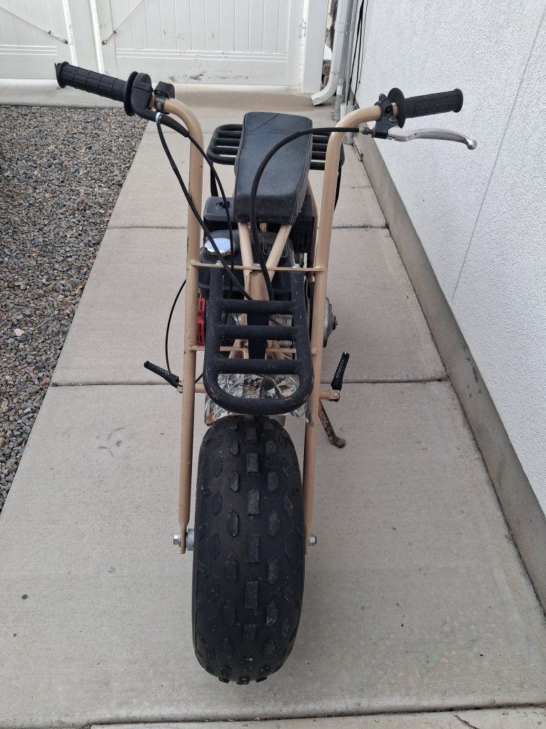 Tan Mini Bike - Classic Style, Great for Recreation and Off-Road Fun