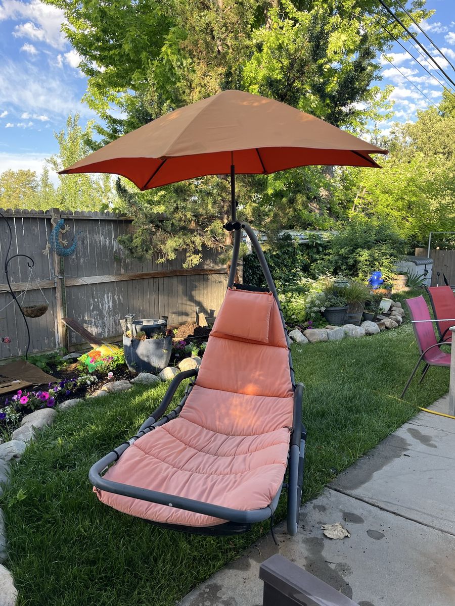 Outdoor Lounge Chair Swing with Umbrella - Relaxing Patio Seating